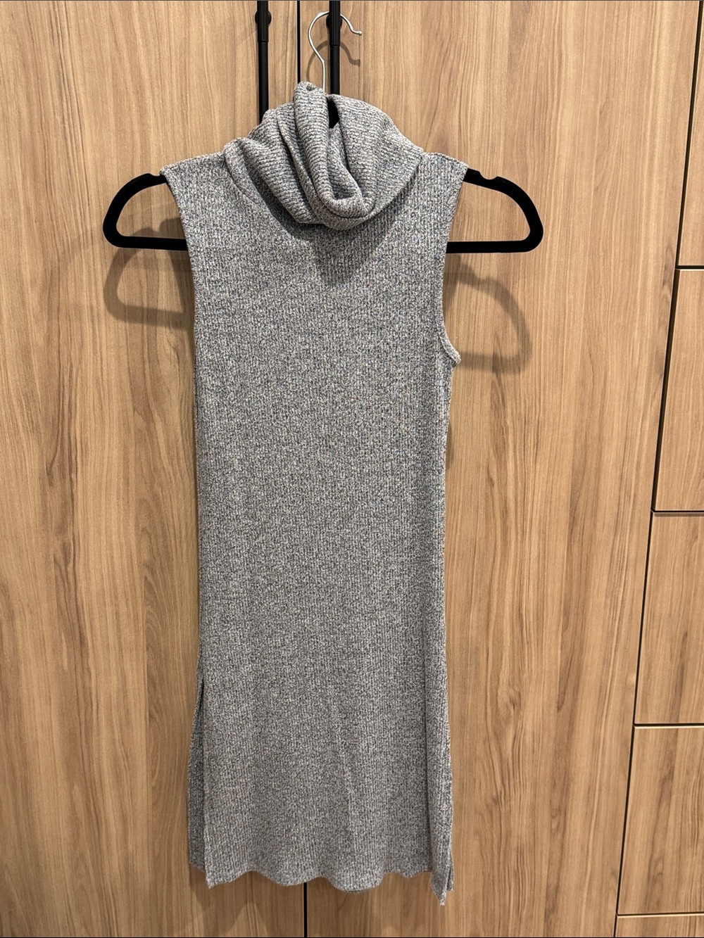 Cotton Emporium Sleeveless Turtleneck Midi Dress - Gray